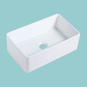 Champlain 30inches Kitchen Farmhouse Sink Reversible Design White with Drain